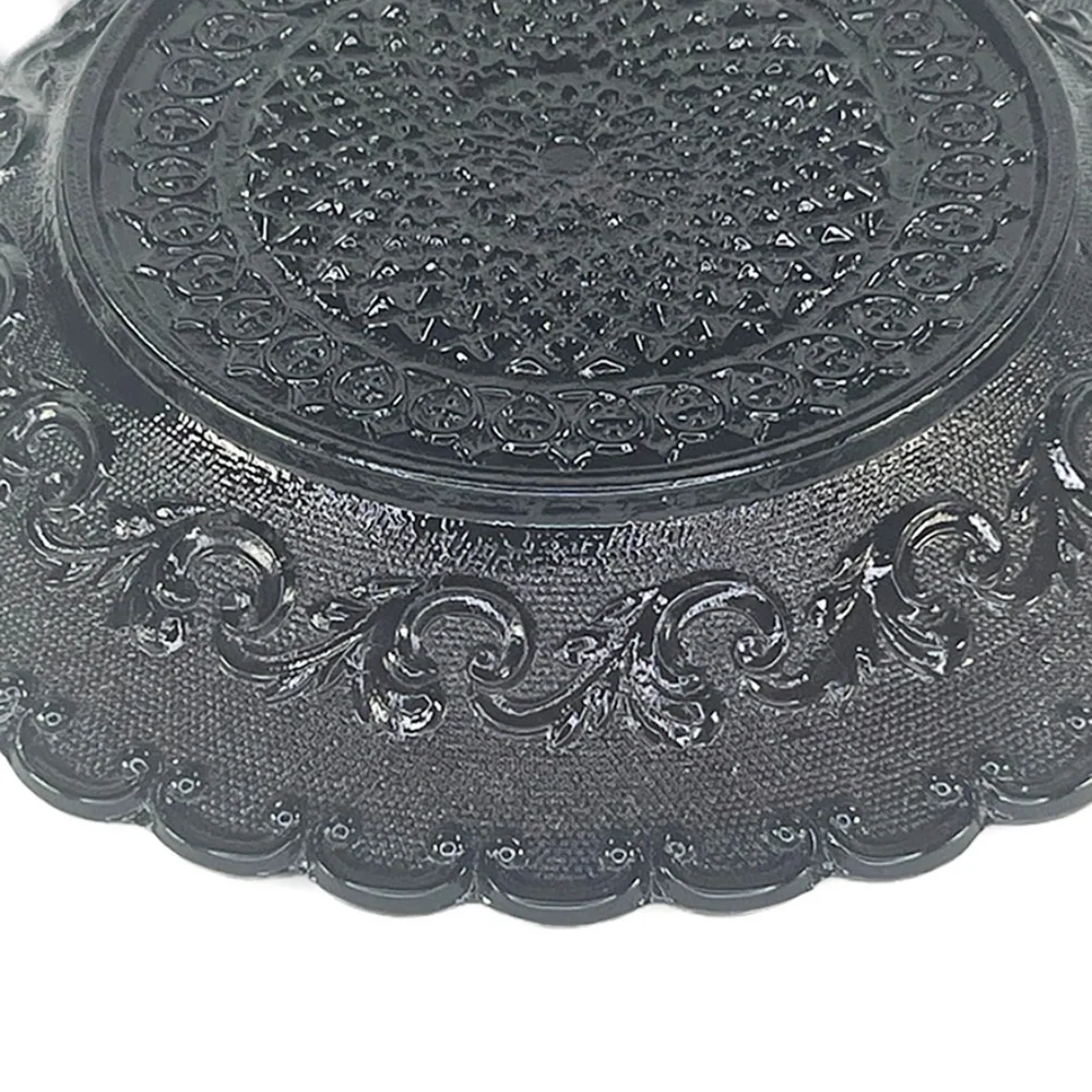 Vintage Purple Pressed Glass Cocktail Plates - 4